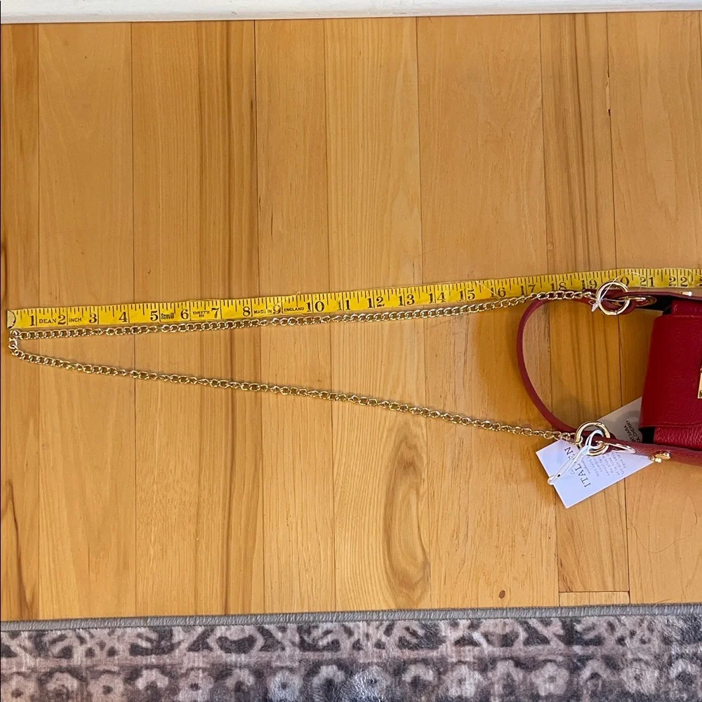 NWT Anna Paola Genuine Italian Leather Cherry Red Handbag - Picture 15 of 16